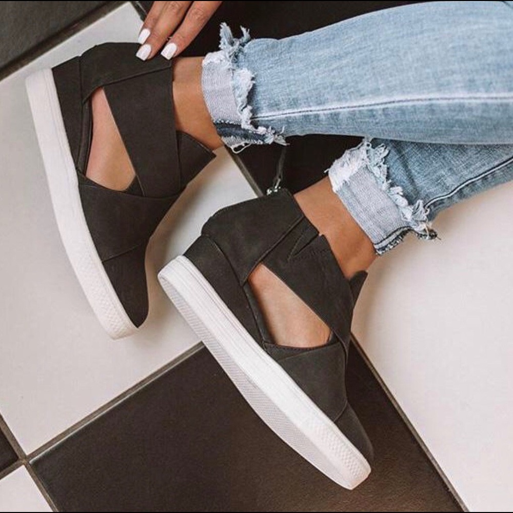 Sidney cutout wedge sneakers